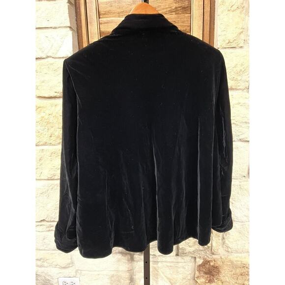 Scott McClintock Separates Women’s Open Front Black Velvet Jacket Lined VTG SM - Picture 4 of 5